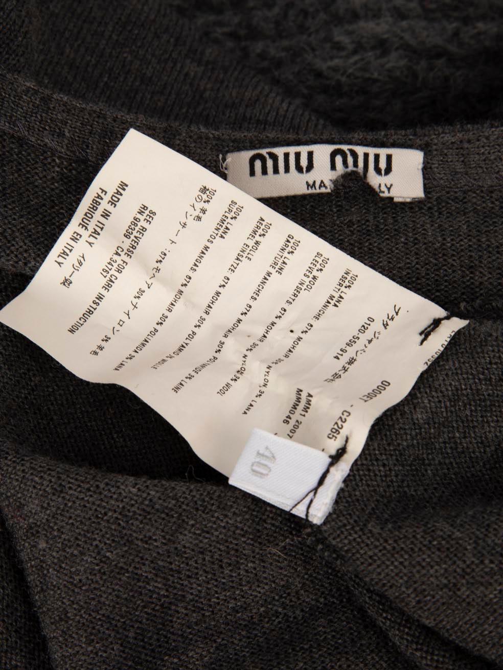 Miu Miu Grey Wool Balloon Sleeve Jumper Size S 1