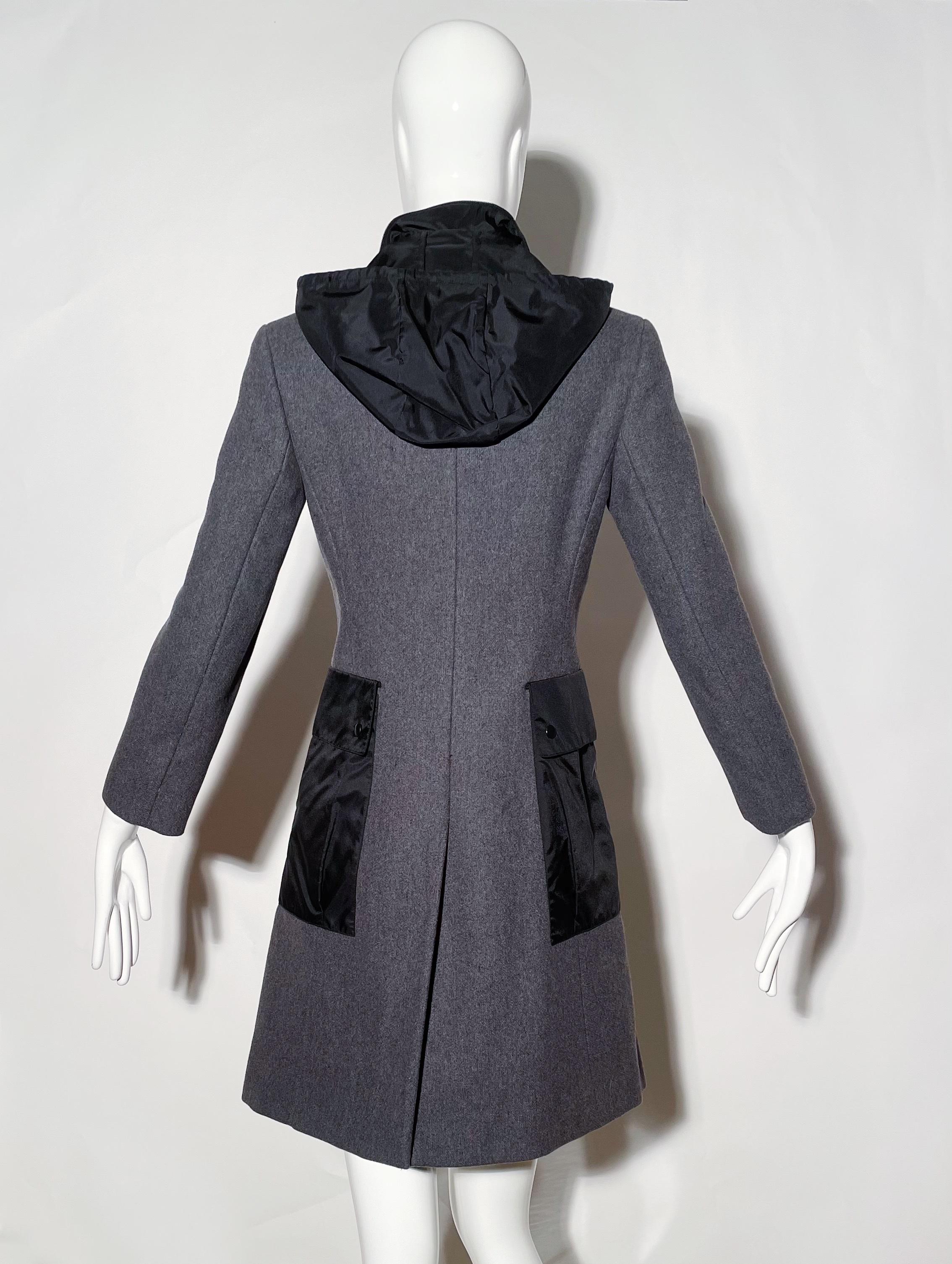 Miu Miu Grey Wool Coat For Sale 1