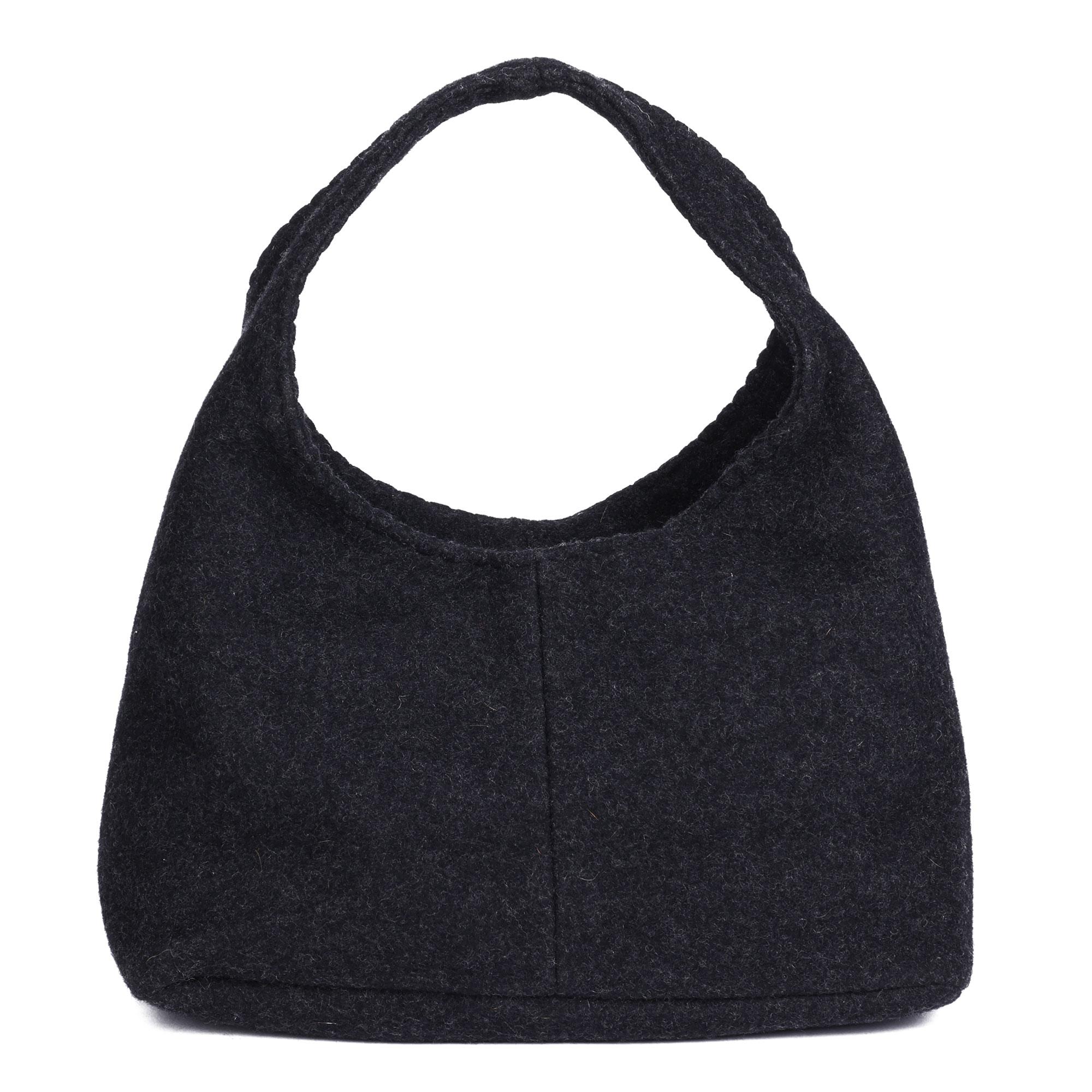 Miu Miu Grey Wool Vintage Mini Hobo Bag 1
