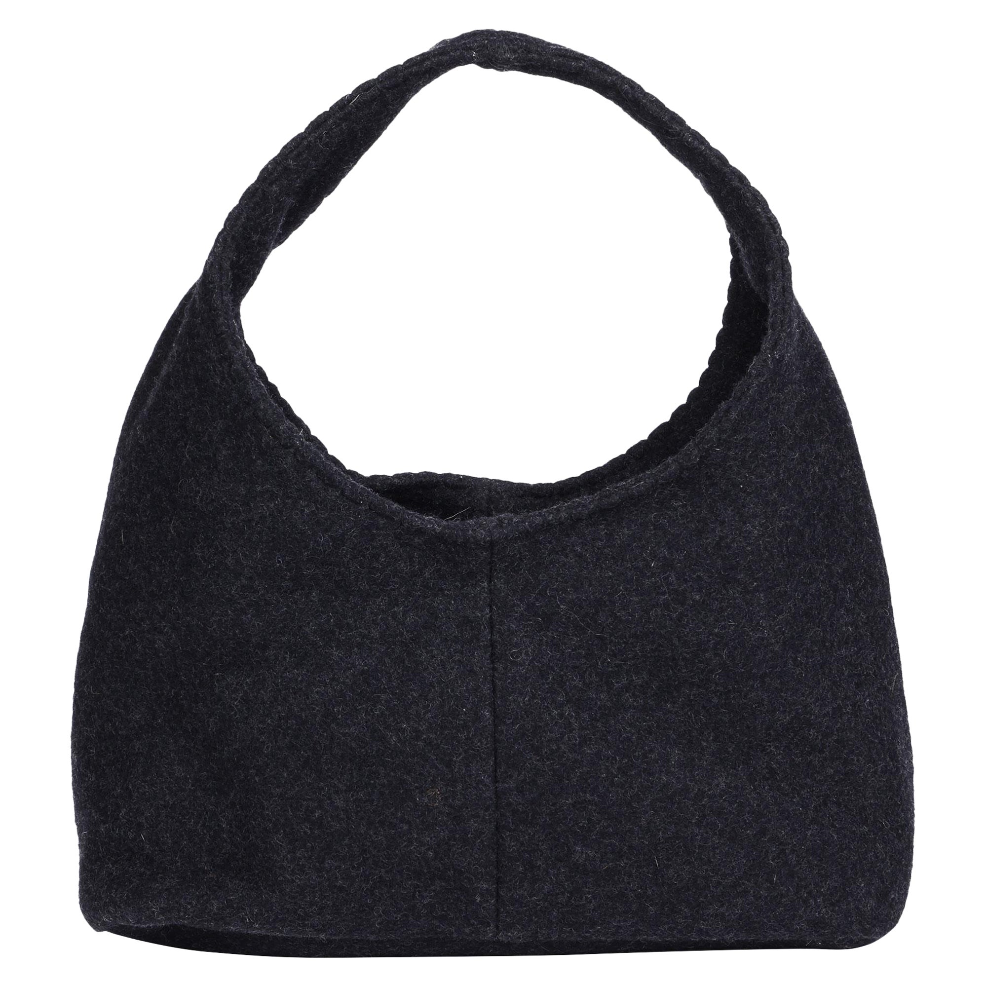 Miu Miu Miu Graue Vintage Mini-Hobo-Tasche aus Wolle