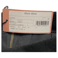 Miu Miu High Rise Maxi Skirt in Black Wool