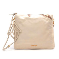 Miu Miu Ivory/Gold Star Pattern Crossbody Bag