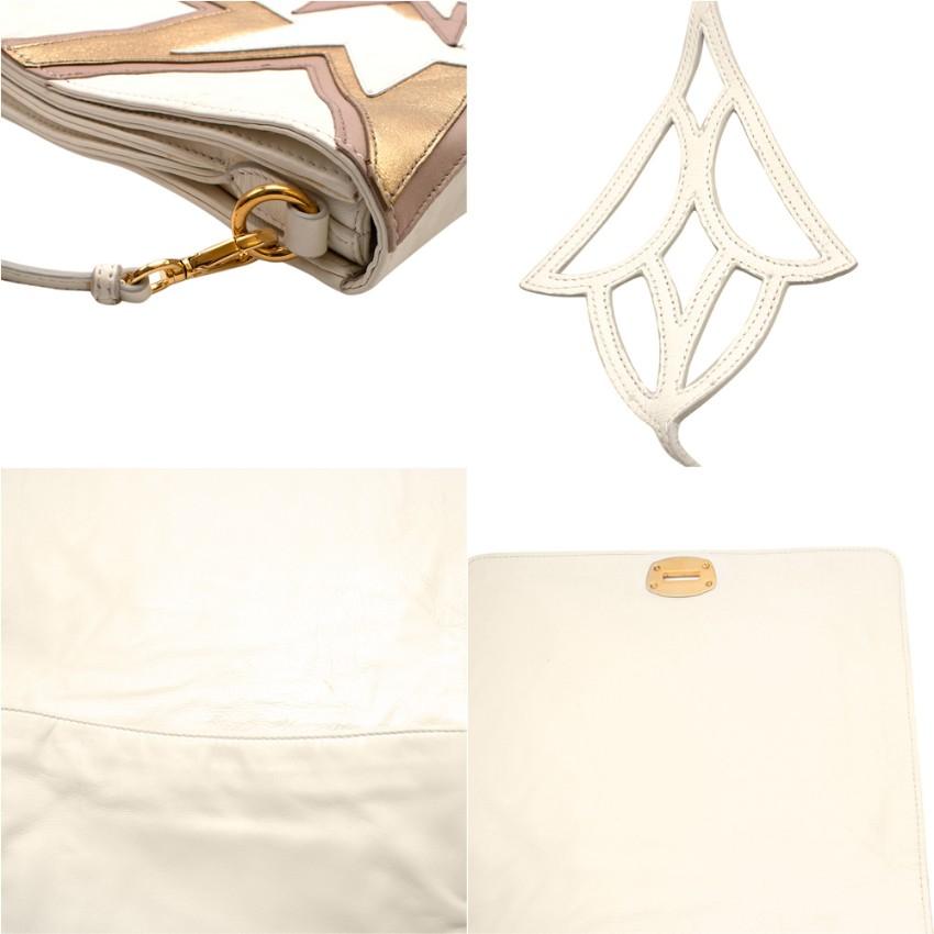 Beige Miu Miu Ivory/Gold Star Pattern Crossbody Bag 