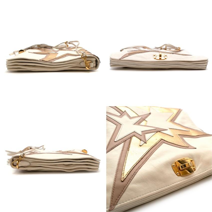 Miu Miu Ivory/Gold Star Pattern Crossbody Bag  1