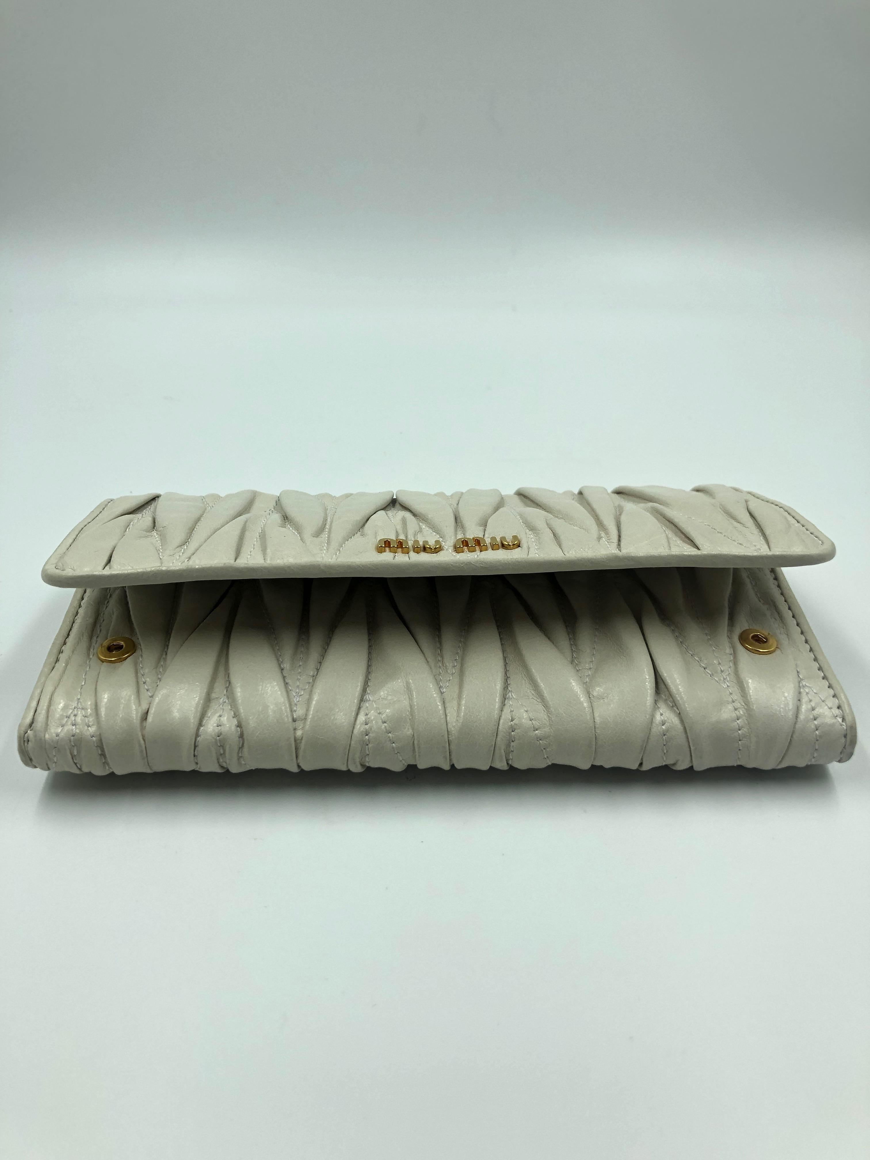 Miu Miu Ivory Matelassé Leather Wallet 3