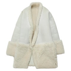 Haider Ackermann  Manteau en peau de mouton blanc