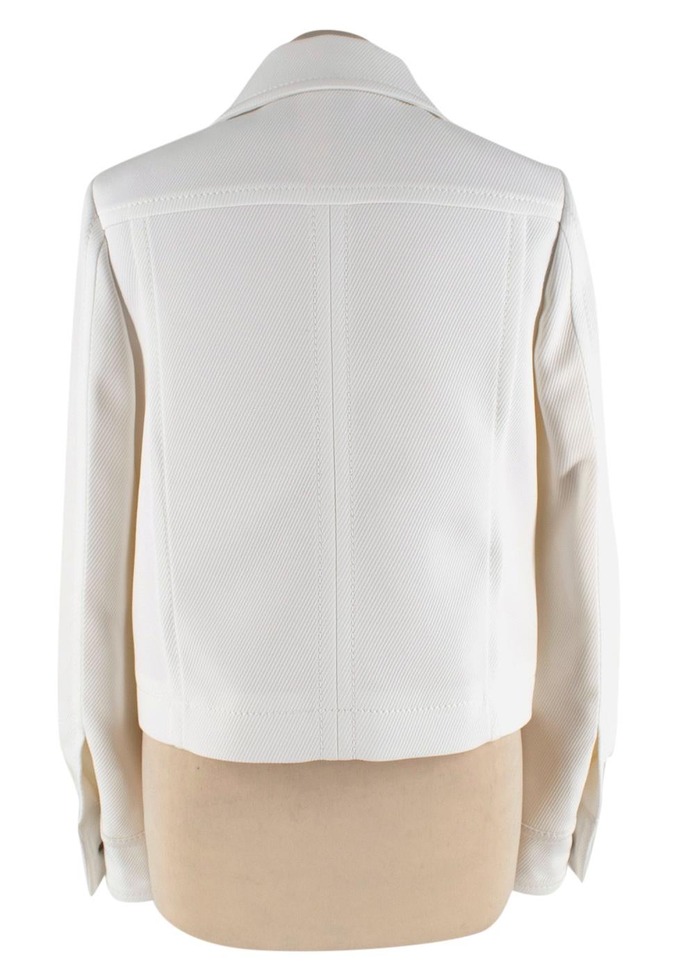 Miu Miu Ivory Tailored Jacket with Silver Buttons US4 In Excellent Condition For Sale In London, GB