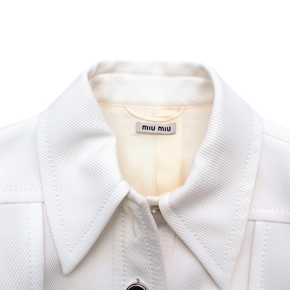 Women's or Men's Miu Miu Ivory Tailored Jacket with Silver Buttons US4 For Sale