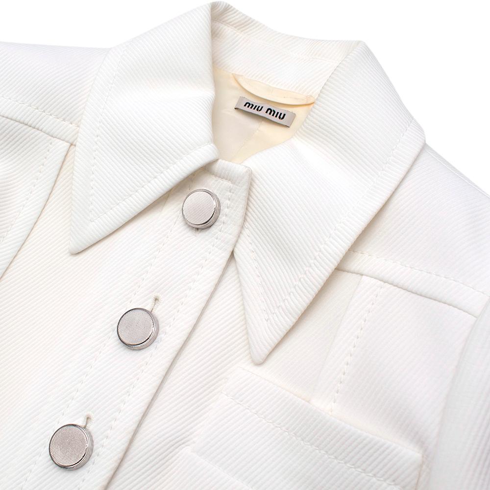 Miu Miu Ivory Tailored Jacket with Silver Buttons US4 For Sale 1