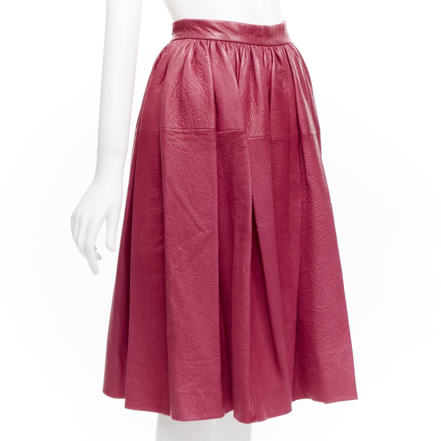 MIU MIU raspberry pink lambskin leather high waist panelled A-line table skirt IT40 S
Reference: BSHW/A00042
Brand: Miu Miu
Designer: Miuccia Prada
Material: Lambskin Leather
Color: Pink
Pattern: Solid
Closure: Zip
Lining: Pink Fabric
Extra Details: