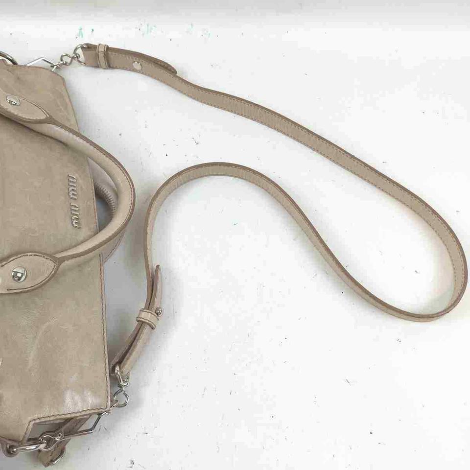 Miu Miu Large Tote 2way Shoulder Bag Pink-Beige Leather 860240 For Sale 6