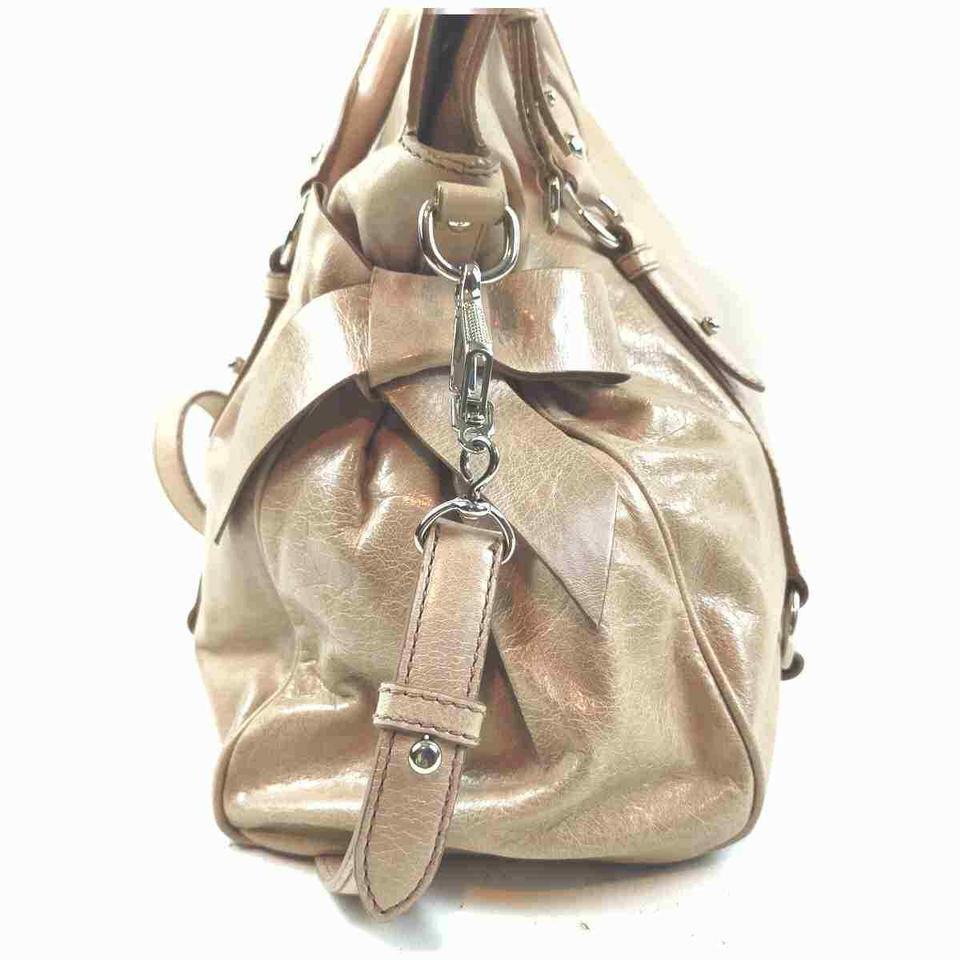 Miu Miu Large Tote 2way Shoulder Bag Pink-Beige Leather 860240 For Sale 4