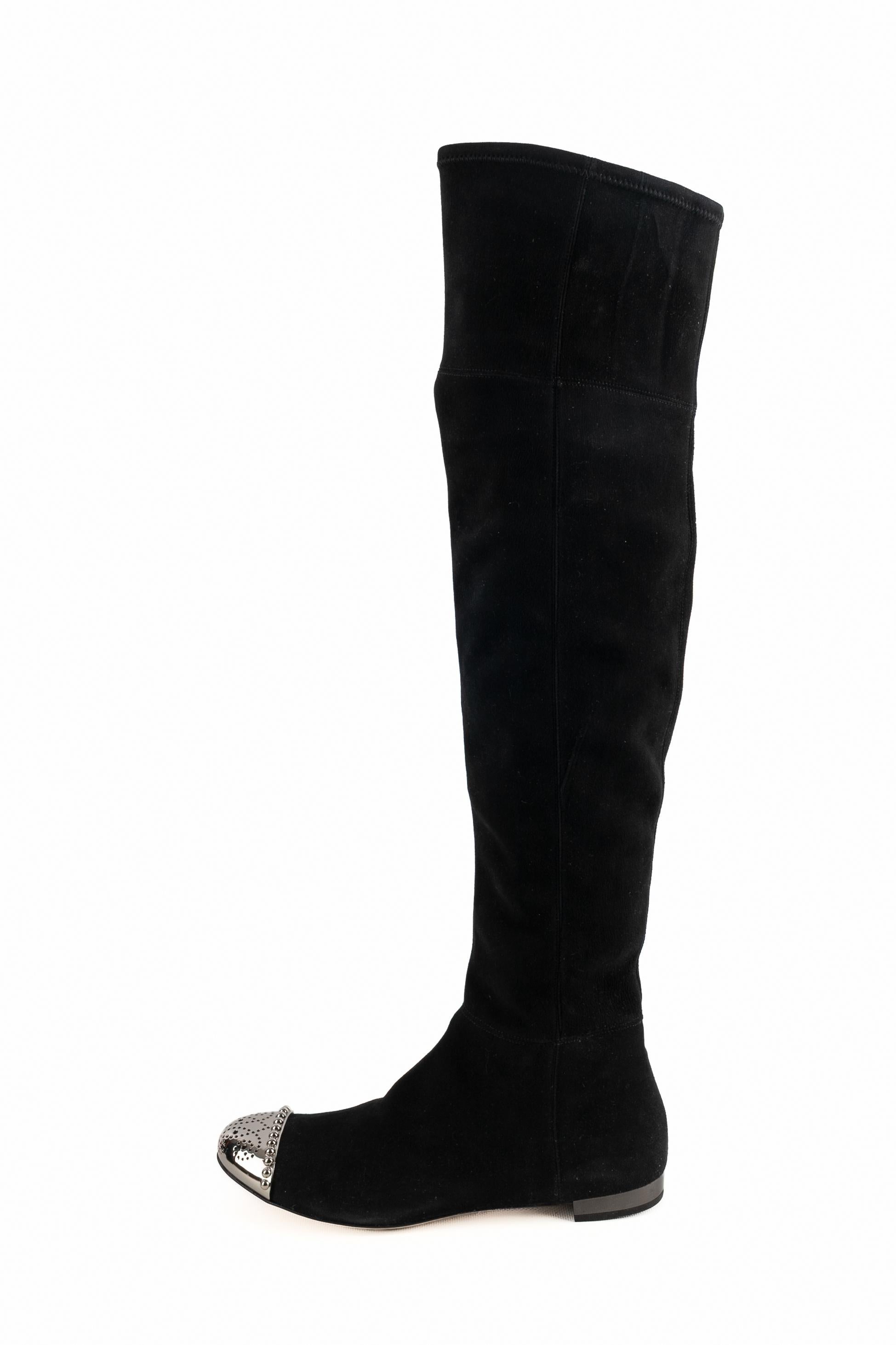 Black Miu Miu leather boots For Sale