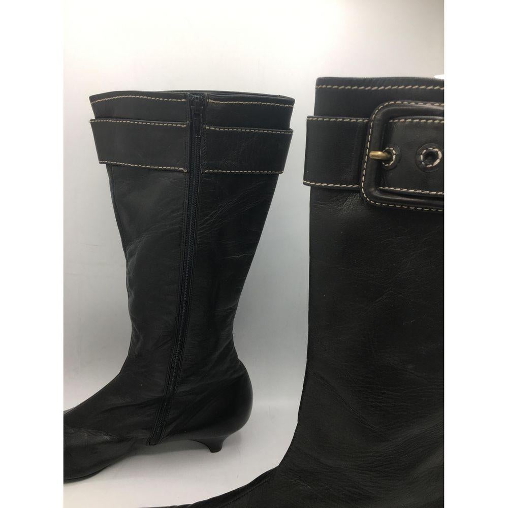 Miu Miu Leather Boots in Black 3