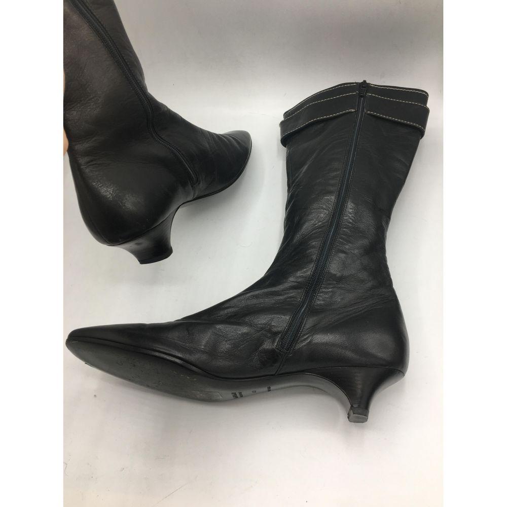 Miu Miu Leather Boots in Black 4