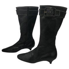 Miu Miu Leather Boots in Black