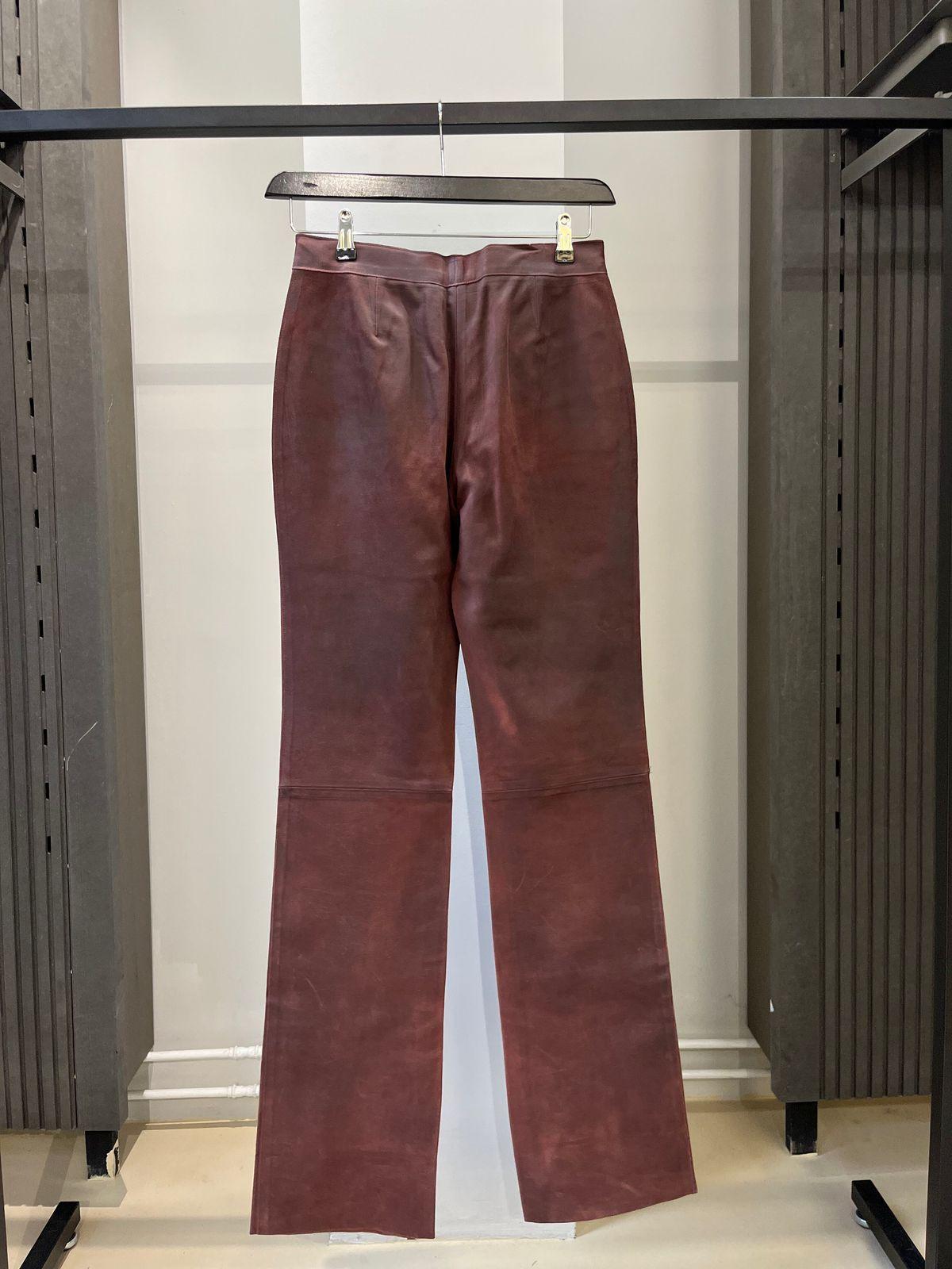 Miu Miu Leather Brown Pants For Sale 2