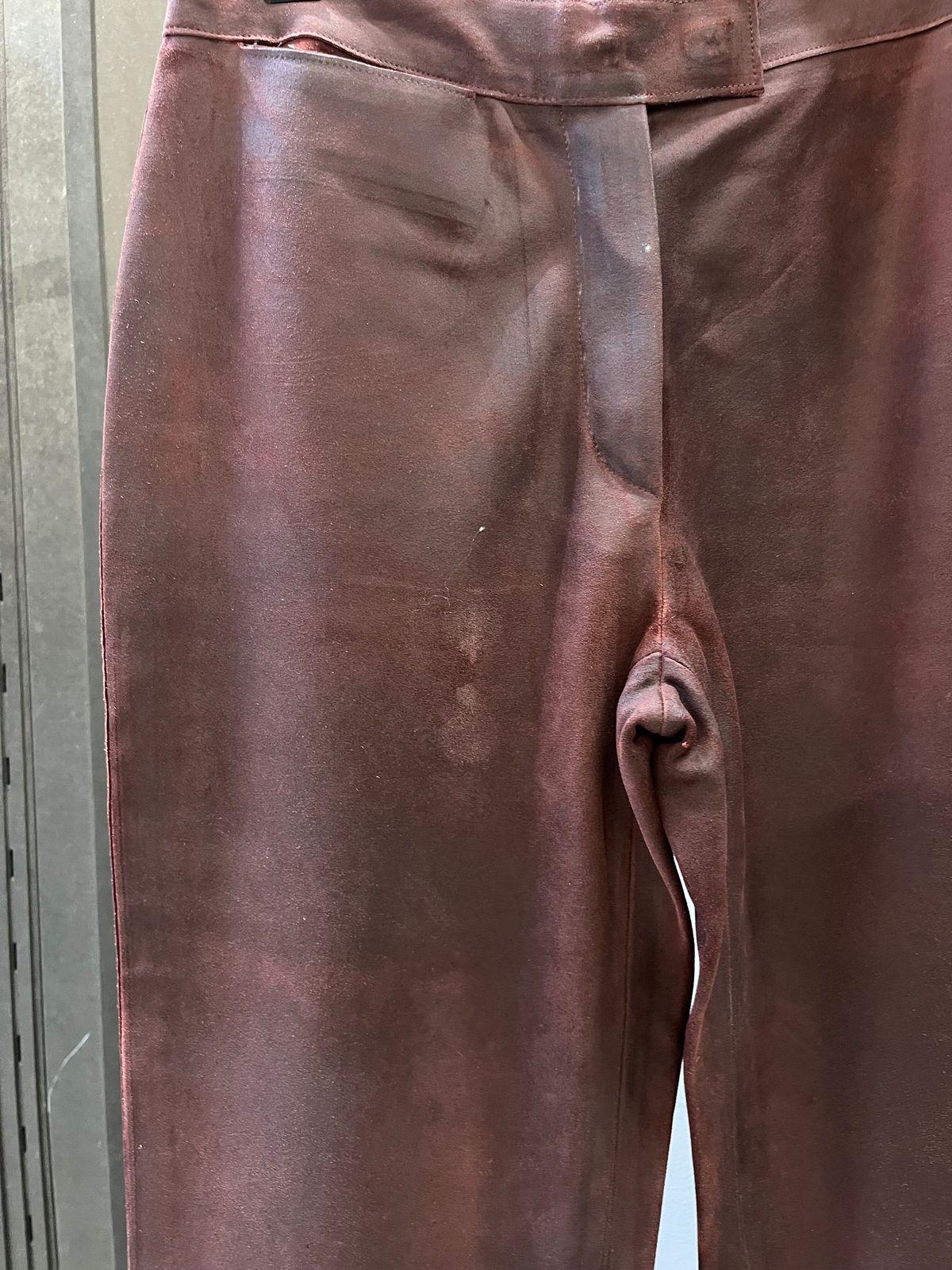 Miu Miu Leather Brown Pants For Sale 4