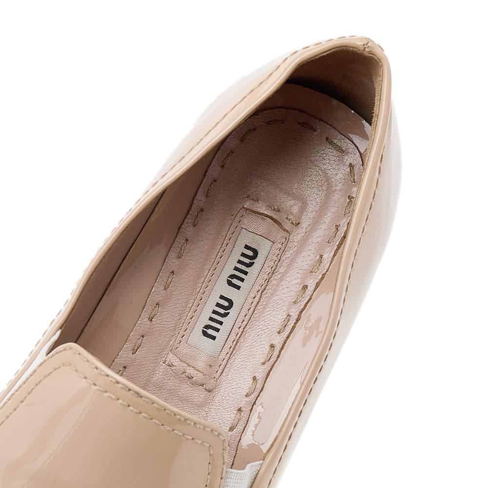 Miu Miu Leather Crystal Embellished Pointed Cap Toe Slip On Sneakers Size 35 2