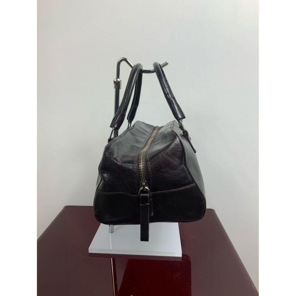 brown leather handbag