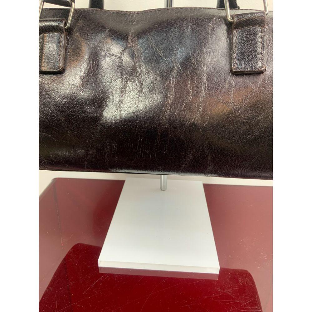 Miu Miu Leather Handbag in Brown In Good Condition In Carnate, IT