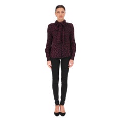 Miu Miu Leopard Print Neck Tie-Up Shirt