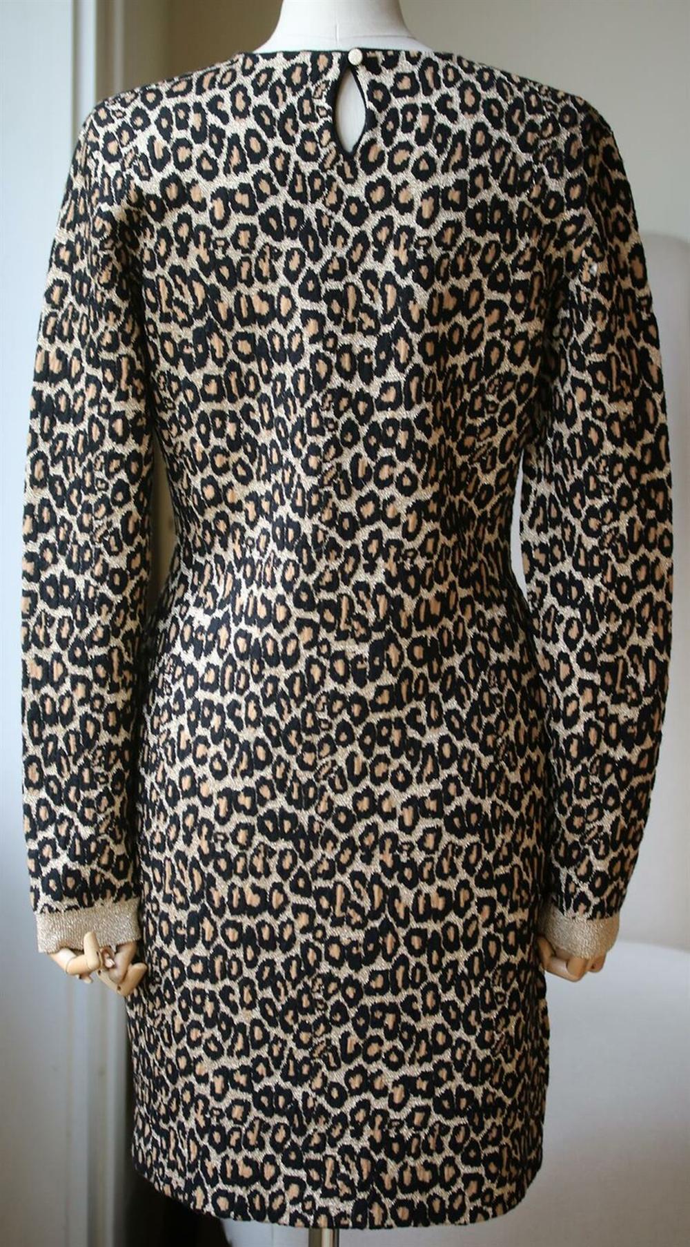 Miu Miu Leopard-Print Wool-Blend Dress  In Excellent Condition In London, GB