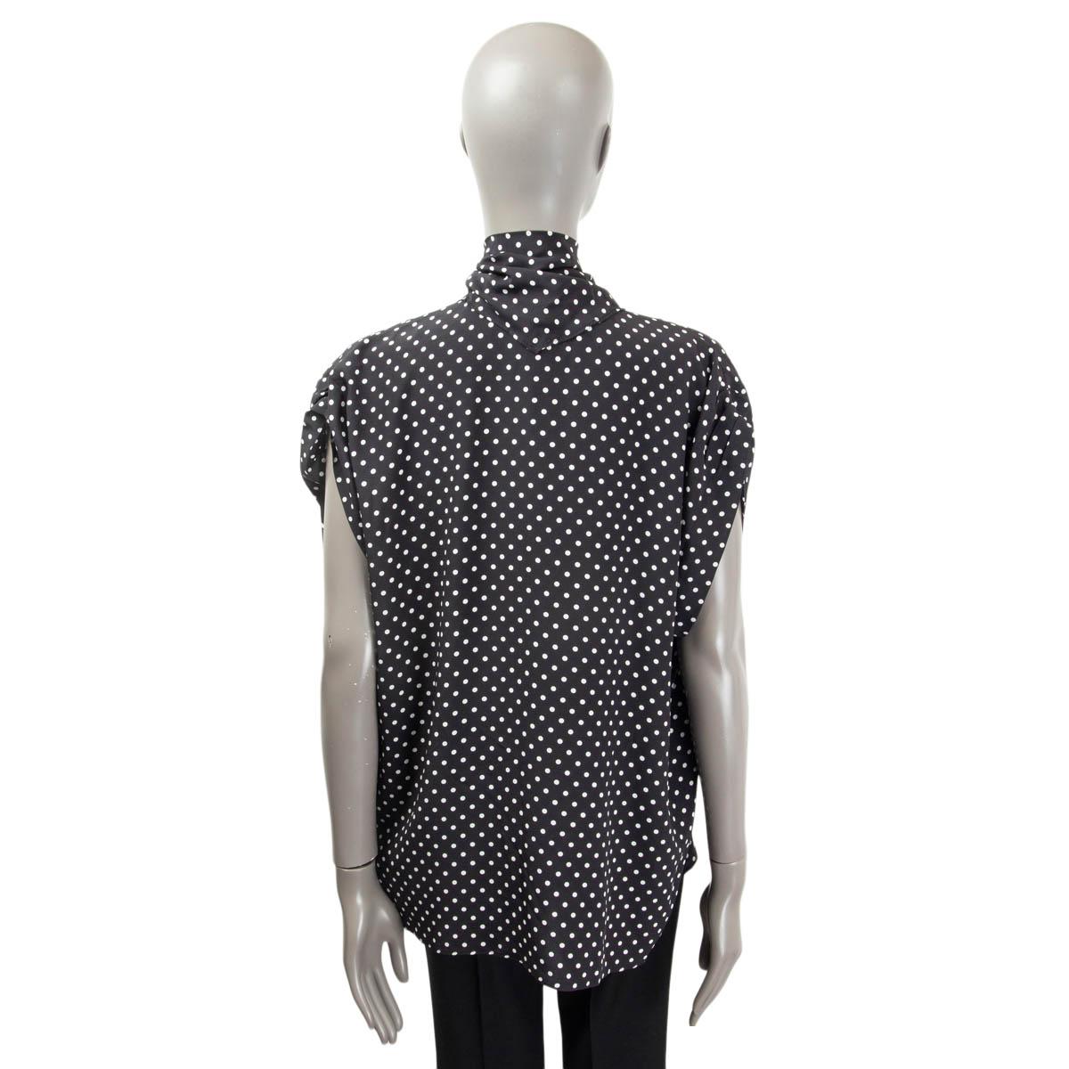 black and white polka dot blouse