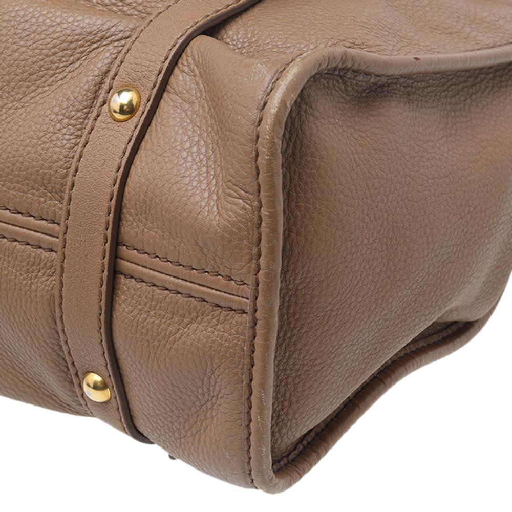 Miu Miu Light Brown Leather Drawstring Shoulder Bag 4
