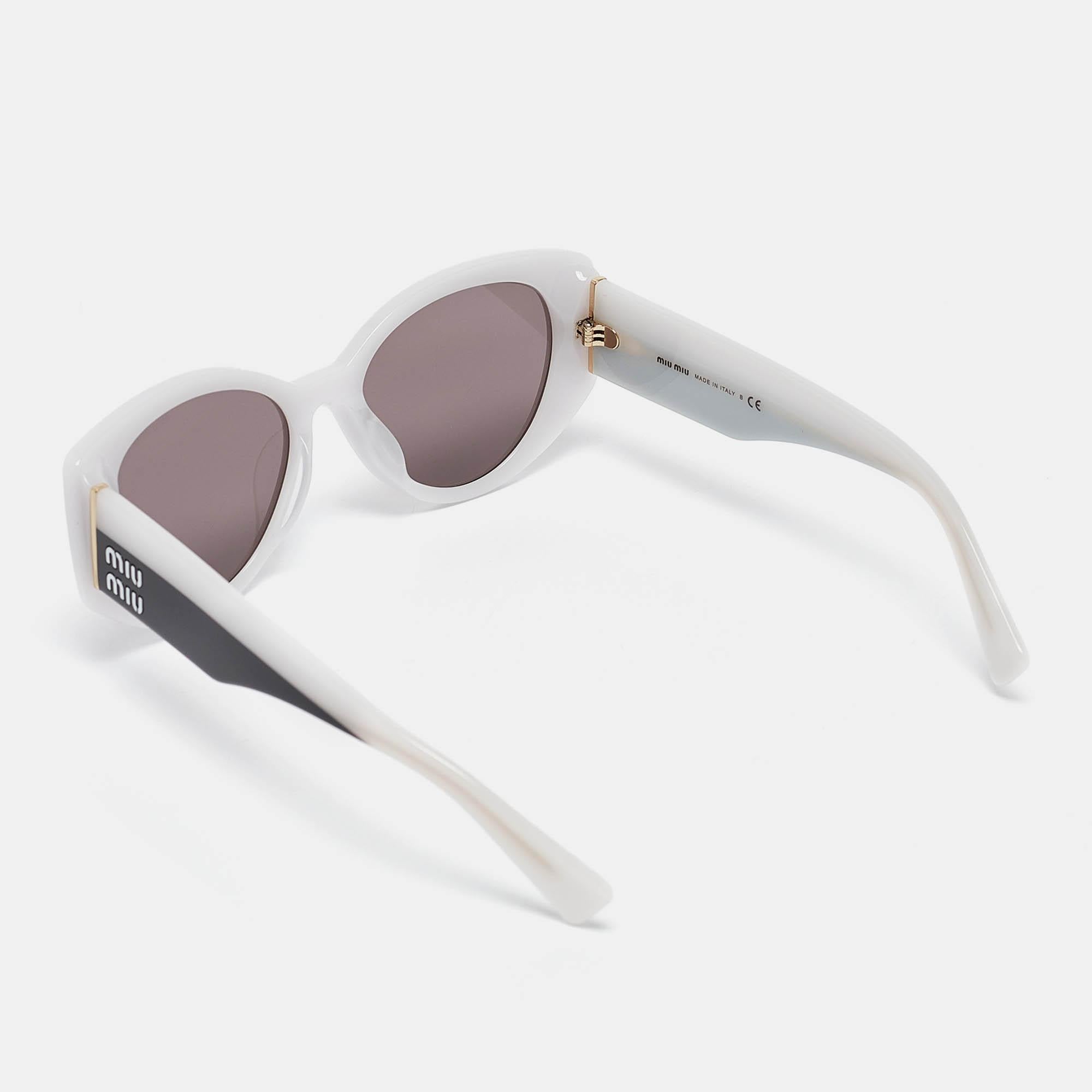 Gray Miu Miu Light Grey/Black Gradient SMU03W Cat Eye Sunglasses