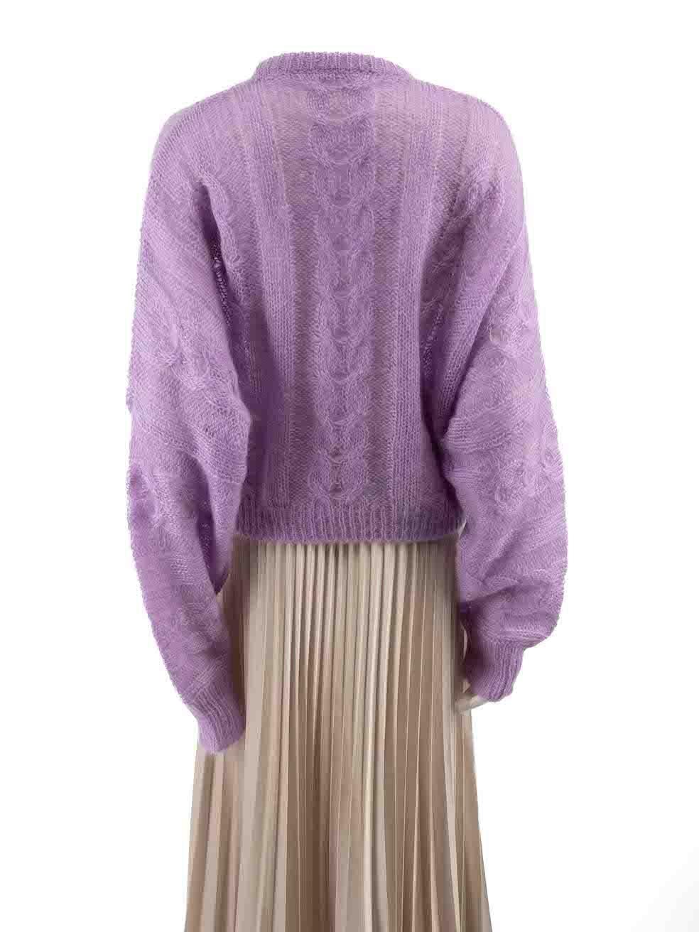 Miu Miu Lilac Mohair Knitted Jumper Size XXS In Good Condition For Sale In London, GB
