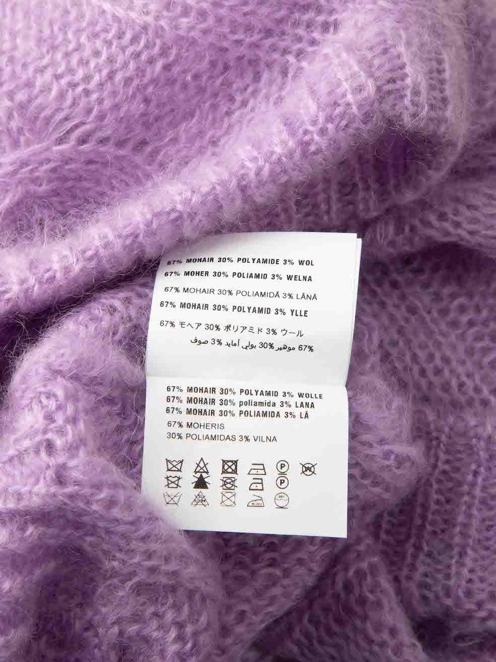 Women's Miu Miu Lilac Mohair Knitted Jumper Size XXS