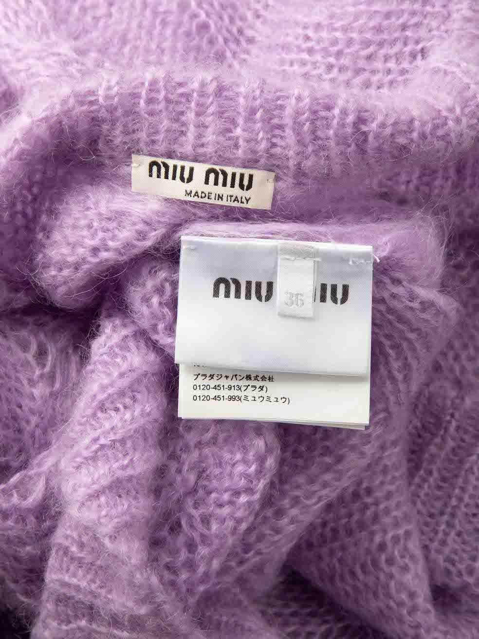 Miu Miu Lilac Mohair Knitted Jumper Size XXS For Sale 1
