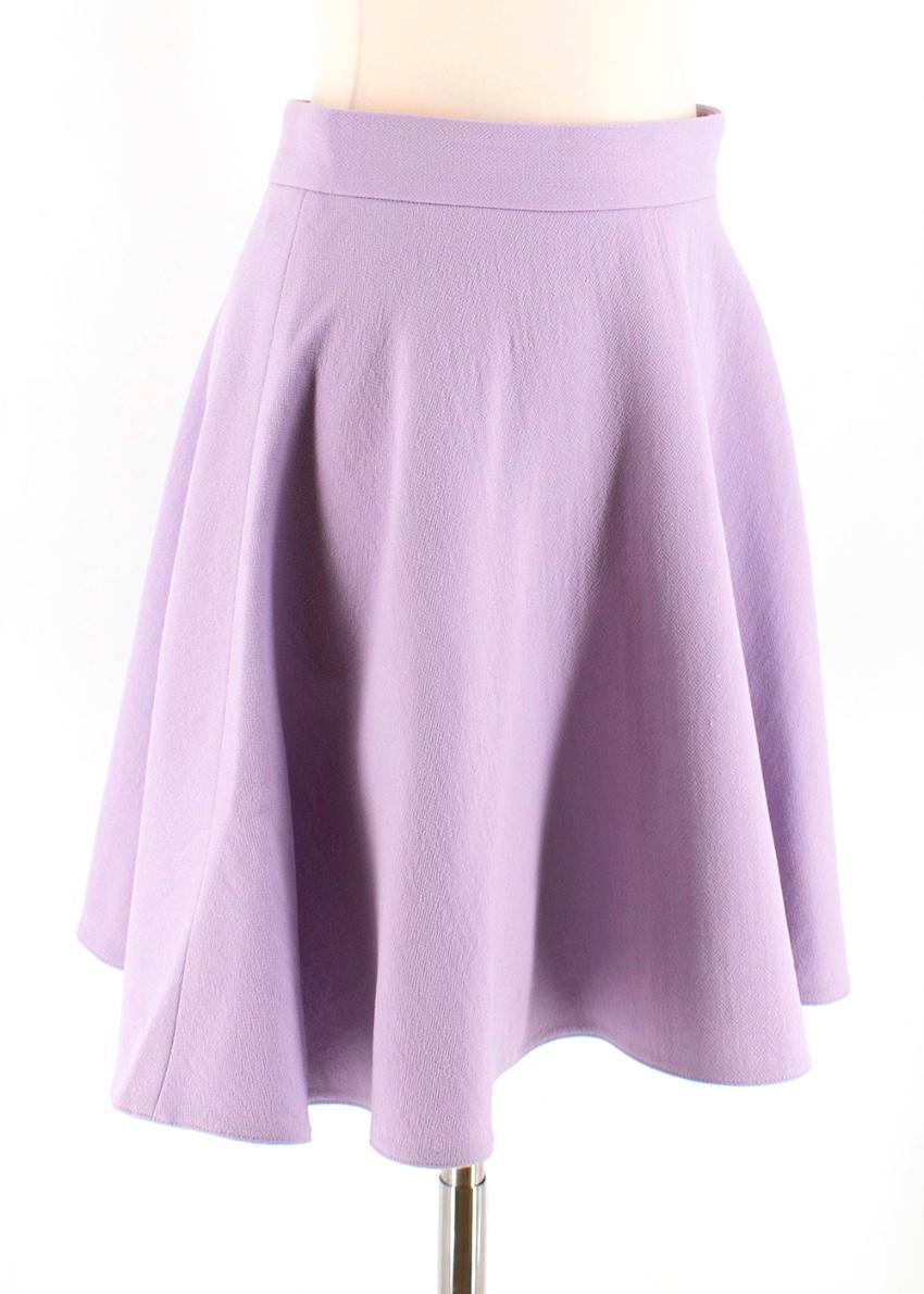 MIU MIU purple Wool Skater Skirt 

- High Waisted
- Invisible Zip Fastening 
- A-Line 

100% Virgin Wool 

Made In Italy 

Please note, these items are pre-owned and may show signs of being stored even when unworn and unused. This is reflected