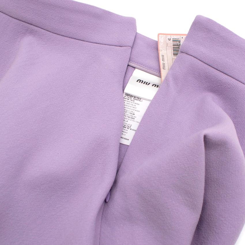Purple Miu Miu Lilac Wool Skater Skirt S 42