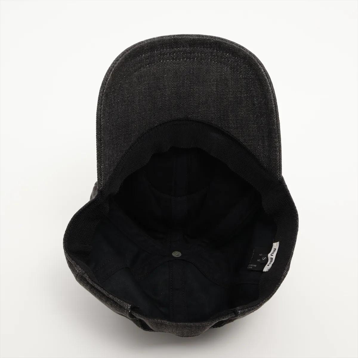 Miu Miu Logo Cap Cotton Black Damen im Angebot