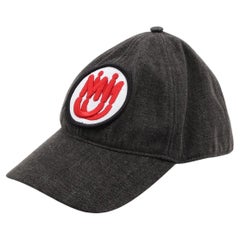 Miu Miu Logo Cap Baumwolle Schwarz