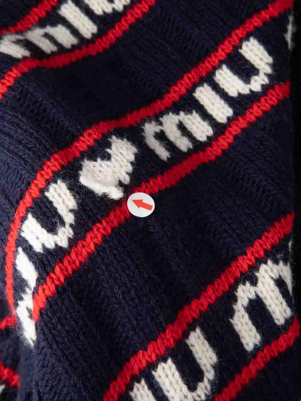 Miu Logo-Intarsia Cardigan en maille de laine Taille XS Pour femmes en vente