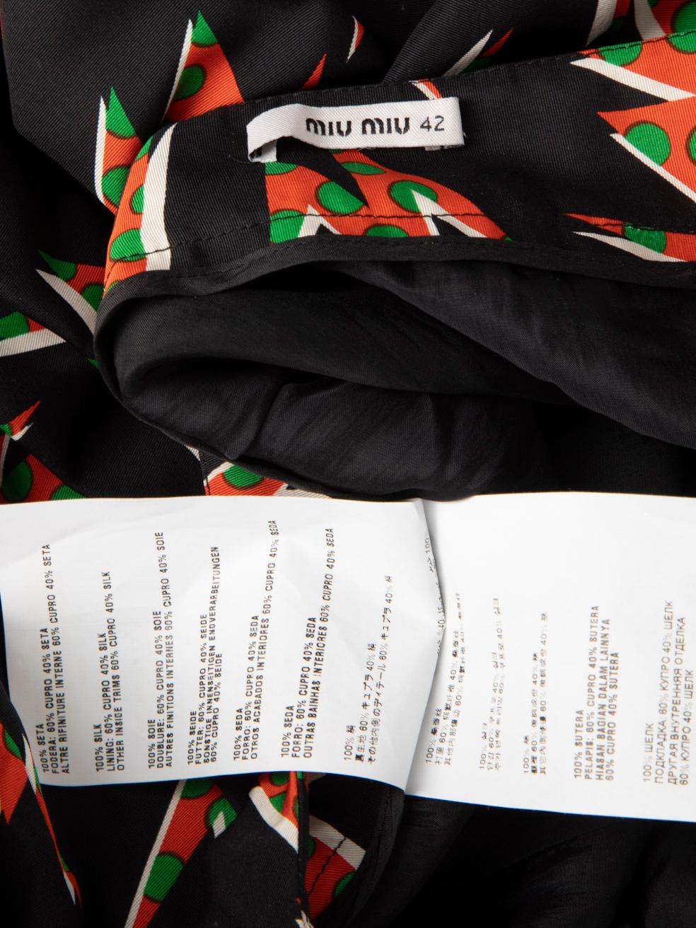 Miu Miu M Falda plisada de seda estampada con dobladillo de burbujas Talla M en Excelente estado para la venta en London, GB