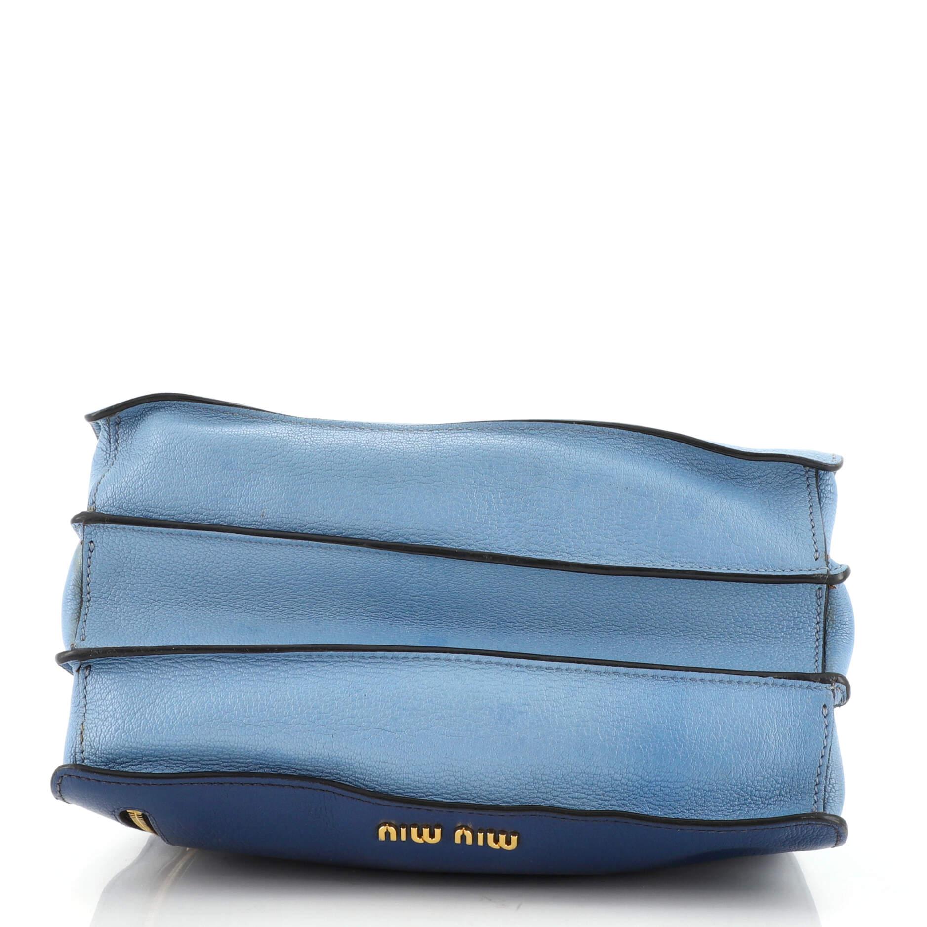 Miu Miu Madras Convertible Compartment Top Handle Bag Leather Medium In Fair Condition In NY, NY