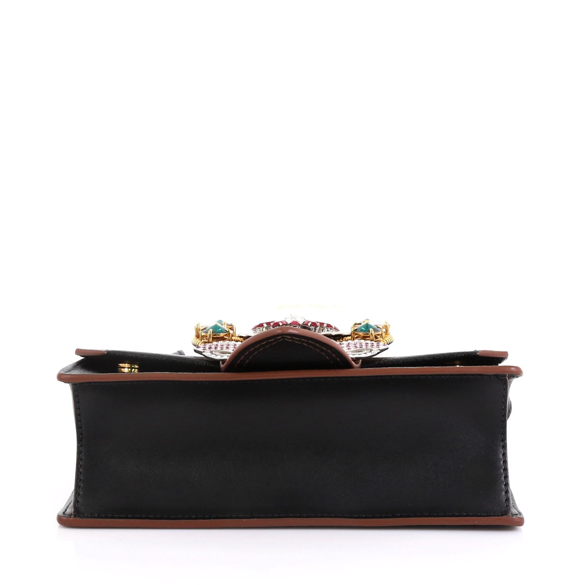 Miu Miu Madras Crystal Buckle Shoulder Bag Leather Small In Excellent Condition In NY, NY