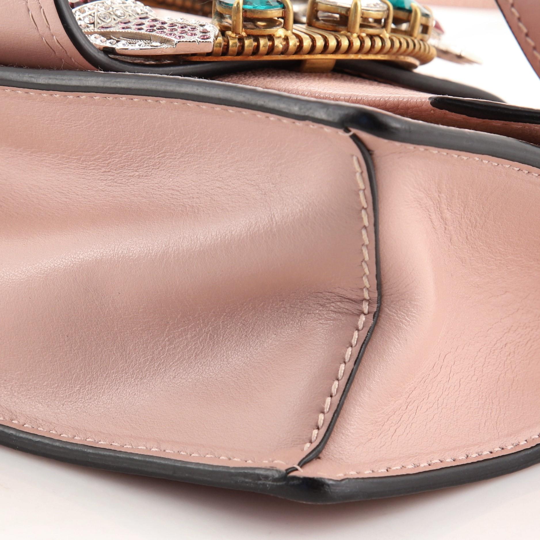 Miu Miu Madras Crystal Buckle Shoulder Bag Leather Small 4
