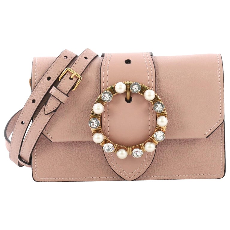 Miu Miu Madras Crystal Flap Crossbody Bag Leather Small at 1stdibs