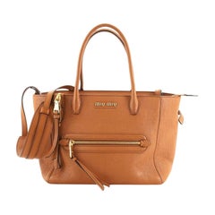 Miu Miu Madras Front Zip Tote Leather Medium