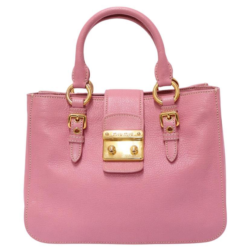 Miu Miu Madras Leather Tote Bag en vente