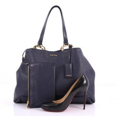 Miu Miu Madras Tote Leather Medium