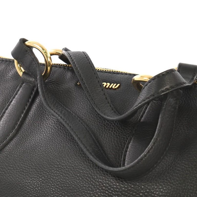 Miu Miu Madras Zip Chain Tote Leather Large at 1stDibs