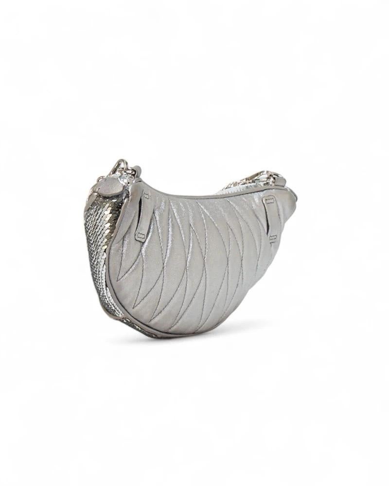 Miu Miu Marsupio Small Glitter Argento For Sale 5
