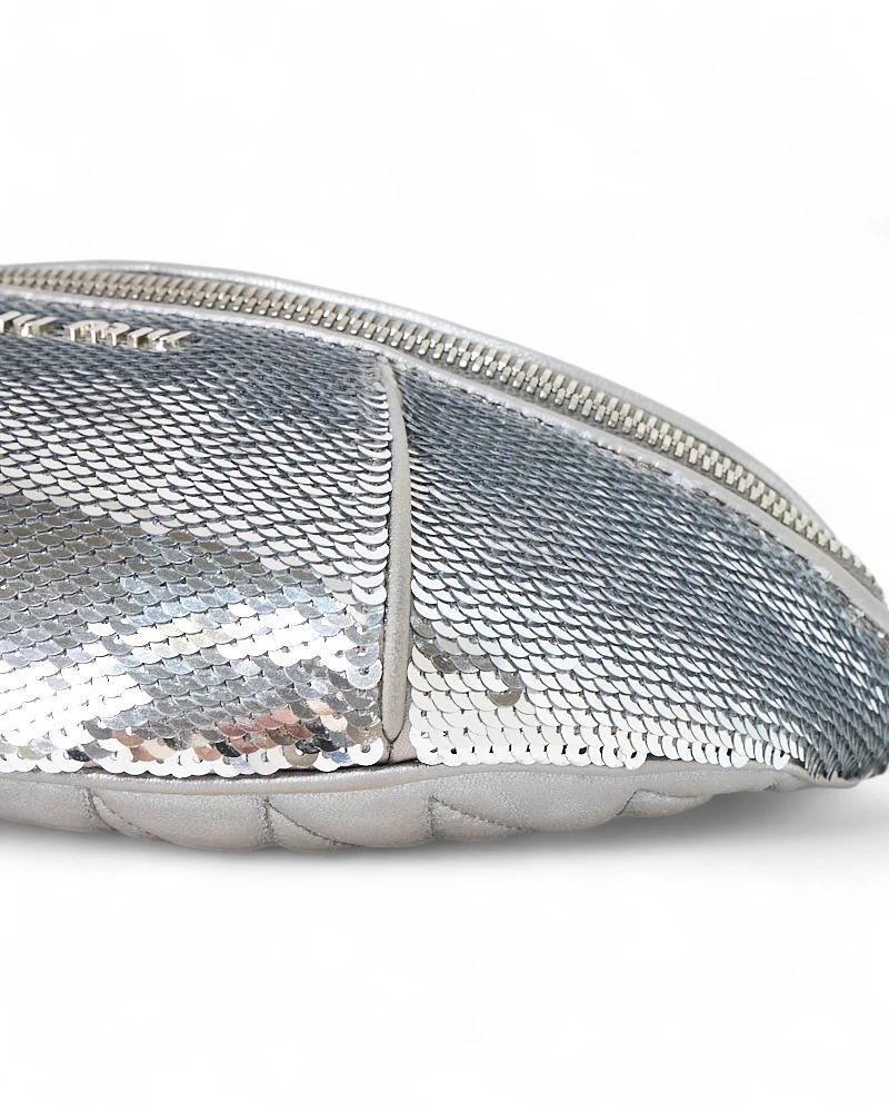 Miu Miu Marsupio Small Glitter Argento in vendita 5