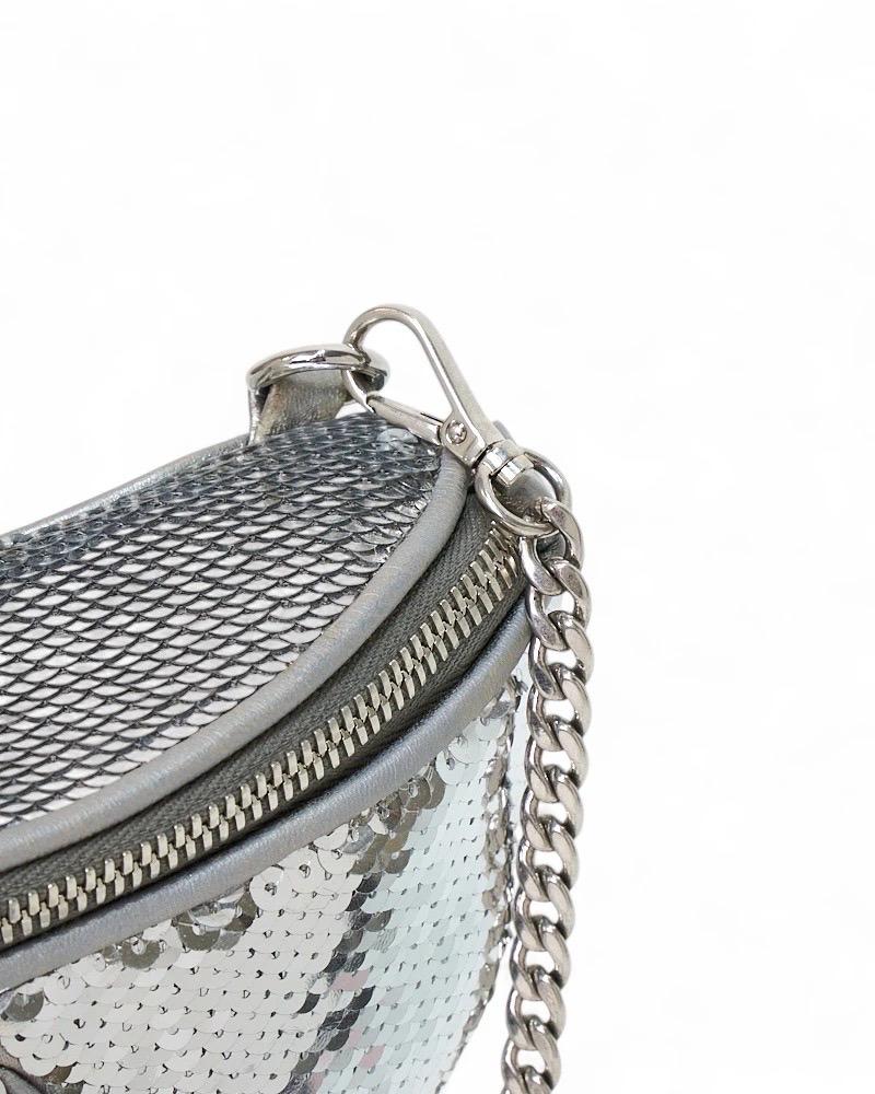 Miu Miu Marsupio Small Glitter Argento For Sale 8